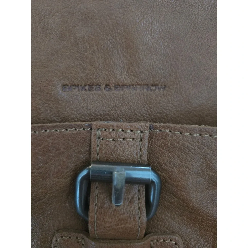 Spikes & Sparrow‎ Leather Backpack Purse with Buckle Detail Womens Cognac Brown